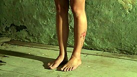 Hey, collared slave gets punished with hardcore foot humiliation