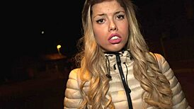 public agent finds lost spanish babe macarena lewis bent over in garage