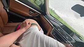 Sucking Stranger’s Dick in Car and Swallowing Hot Load!