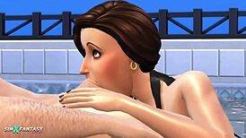 Jade rosa in sims 4 passionpool cumshot scene.