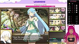 Vtuber Lewdneko Plays Evenicle Part 12 With Big Tits Moaning.