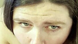 Sexy BBW Poppy Cohen Sucks Big Cock POV with Intensity