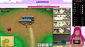 Vtuber Lewdneko Plays Evenicle Part 12 With Big Tits Moaning.