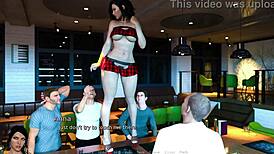 anna exciting affection 22 playing game in bar