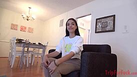 that petite asian beauty got a huge creampie after energetic sex. harmony 1