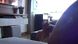 My Step Sister-In-Law Exclaims, 'Look At My Footprint On Your Cock!' While Giving Handjob