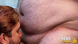 Damn! Fat bear Tony Marks gets sucked hard by Alezgi Cage