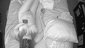 Huge titted milf with landing strip pussy smokes naked.