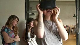 sarah plays with big tits in front of mirror!