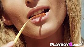 Cara Mell Undresses And Poses Naked Outdoors Showing Small Tits