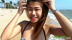 Two Petite Thai Girls on Tuktukpatrol Share Foreign Cock in Wild 3Some