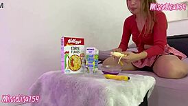 Eating breakfast after pissing on it!