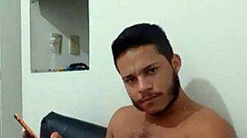 Young stud feels intense pleasure masturbating and cumming passionately