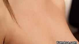 Peculiar Centerfold Gets Cumshot on Her Face Swallowing All the Juice