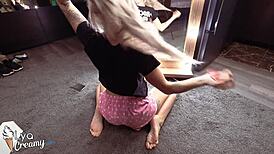 Sexy blonde works vibrator on vagina