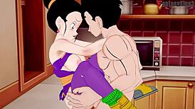 Dragon Ball Z EX 3 Part 2 shows Chichi stuck in kitchen chaos