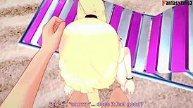 i found marin kitagawa on the beach, and she gave me an amazing blowjob in her bikini.