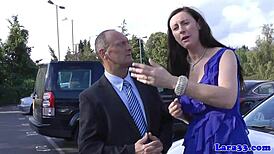 Classy European Milf in Uniform and Gloves