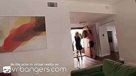 i'm jacking off in this outdoor threesome with redhead and blonde, getting cumshot all over