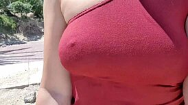 Horny Teen Spreads Wet Pussy for Public Beach Masturbation