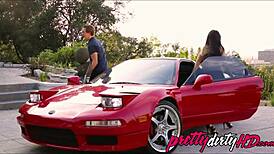 Hot MILF Fucks Stranded Guy in Rough BDSM Session! Watch Her Dominate!