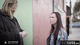 Abigail Mac, struggling musician, does ffm threesome with DJ for fame.