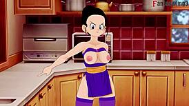 Dragon Ball Z EX 3 Part 2 shows Chichi stuck in kitchen chaos