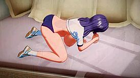 moaning aki nijou and her big bouncing tits in 3d hentai