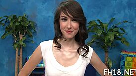 Cute Teen 18+ Sucks Cock In Oiled Pov Blowjob Before Gangbang