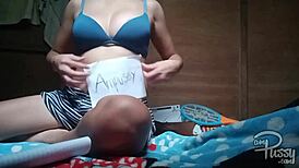 Naked Asian Girl Writes On Body For Solo Show