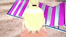 i found marin kitagawa on the beach, and she gave me an amazing blowjob in her bikini.