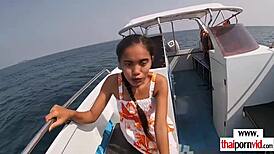 asian girlfriend fucked raw by her boyfriend outdoors