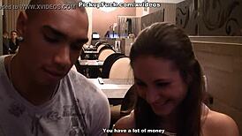 Titted brunette picked up for outdoor banging