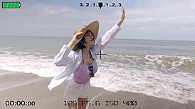 Sex with 19-year-old asian girl backstage after beach