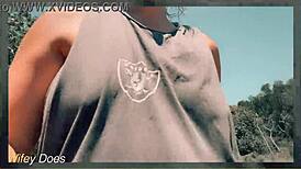 Wife Dare Flashes Side Boob On Public Bench