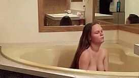 Bathtime relaxation with Shadebunny enjoying a soothing soak in the tub.