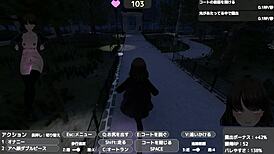 Sereka-san exposes herself discreetly in naked coat outdoors.