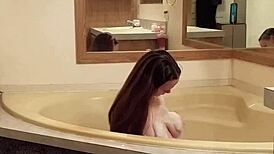 Bathtime relaxation with Shadebunny enjoying a soothing soak in the tub.