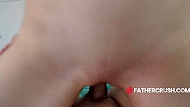 Blonde teen Lily Larimar gets handled by stepdad after messing up the kitchen. Things get sticky fast.