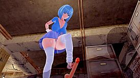 In 3d hentai world, short-haired indian babe with huge ass and big tits gets creampie