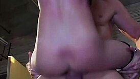 She Gets Dick Inside Pussy at Garage with Squirting