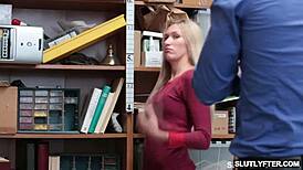 Blond Teen Sucks Cock Hardcore with Tits