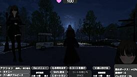 Sereka-san exposes herself discreetly in naked coat outdoors.