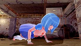 In 3d hentai world, short-haired indian babe with huge ass and big tits gets creampie