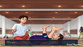 Summertime Saga Gym Lesson with Busty Milf Encounter