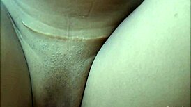 hot asian chick rides with her creamy pussy exposed