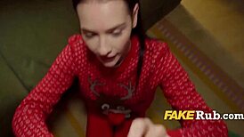 teen 18+ dressed as sexy santa delivers christmas sex for cash 🎅