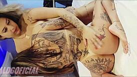 me and my tattooed friend explore lesbian pleasures