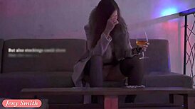 Specific Jeny Smith Teasing Stranger Before He Strokes Her in Night Club