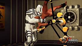 Beauty in restraints enjoys sex